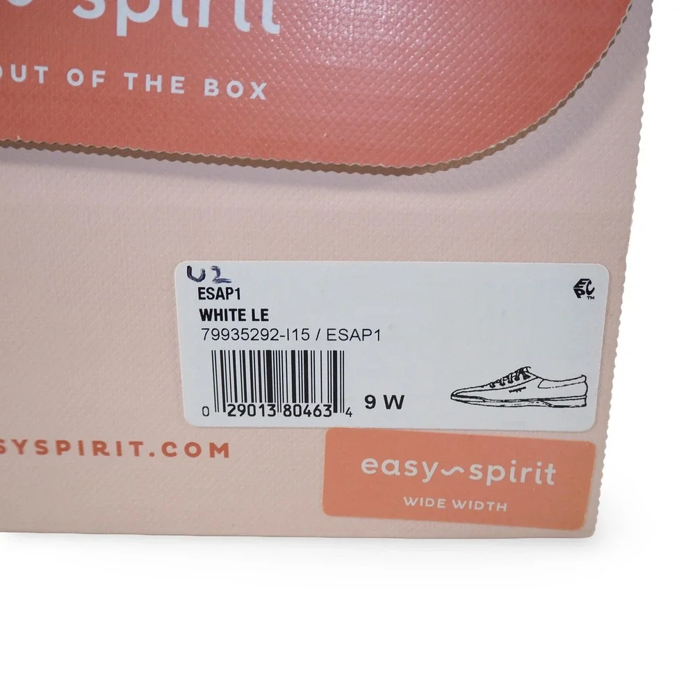 Easy Spirit AP1 Leather‎ Casual Sneakers Womens 9W White Walking Shoes ESAP1
